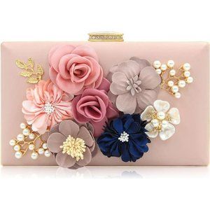 Evening Bag for Women, Flower Wedding Evening Clutch Purse Bride Floral Clutch